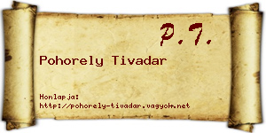 Pohorely Tivadar névjegykártya